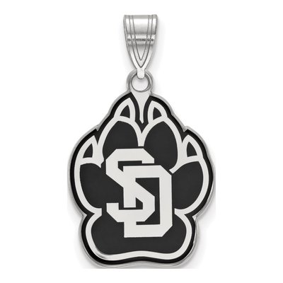University of South Dakota Sterling Silver Large Enamel Pendant