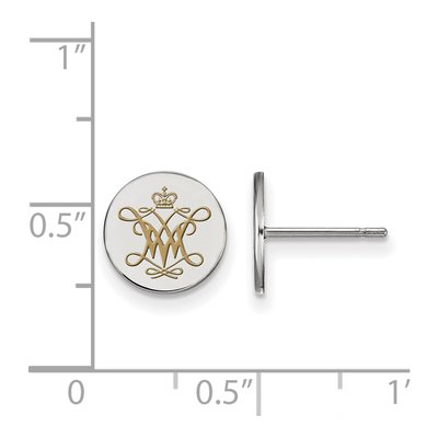 College of William & Mary Sterling Silver Extra Small Enamel Disc Stud Earrings – view 2