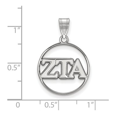 Zeta Tau Alpha Sterling Silver Medium Circle Pendant – view 2