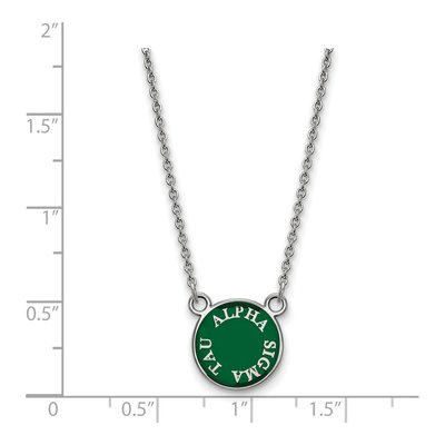 Alpha Sigma Tau Sterling Silver Extra Small Sorority Pendant Necklace – view 2