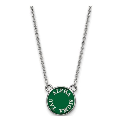 Alpha Sigma Tau Sterling Silver Extra Small Sorority Pendant Necklace