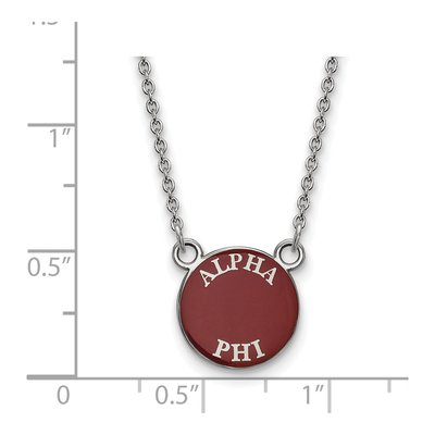 Alpha Phi Sterling Silver Small Enamel Pendant Necklace – view 2
