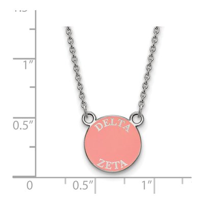 Delta Zeta Sterling Silver Small Enamel Necklace – view 2