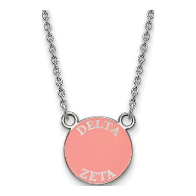 Delta Zeta Sterling Silver Small Enamel Necklace