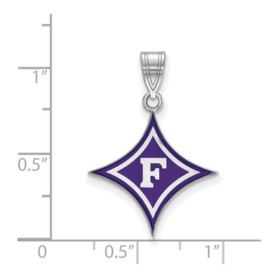 Furman University Sterling Silver Large Enameled Pendant – view 2
