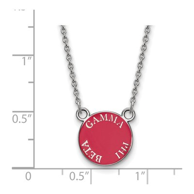 Gamma Phi Beta Sterling Silver Sorority Text Small Color Enamel Necklace – view 2