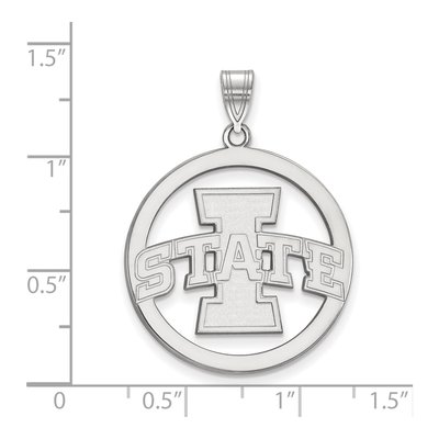 Iowa State University Sterling Silver Extra Large Circle Pendant – view 2