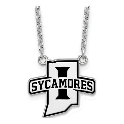 Indiana State University Sterling Silver Large Sycamores Pendant Necklace