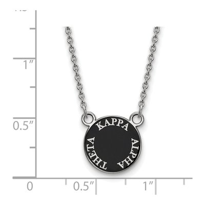 Kappa Alpha Theta Sterling Silver Sorority Text Small Color Enamel Necklace – view 2