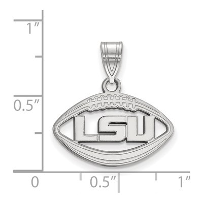 Louisiana State University Sterling Silver Medium LSU Football Pendant – view 2
