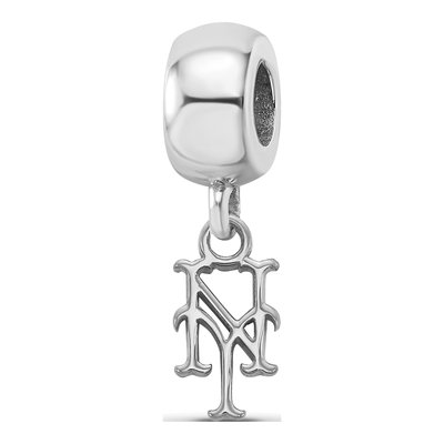 New York Mets Sterling Silver Extra Small NY Dangle Bead