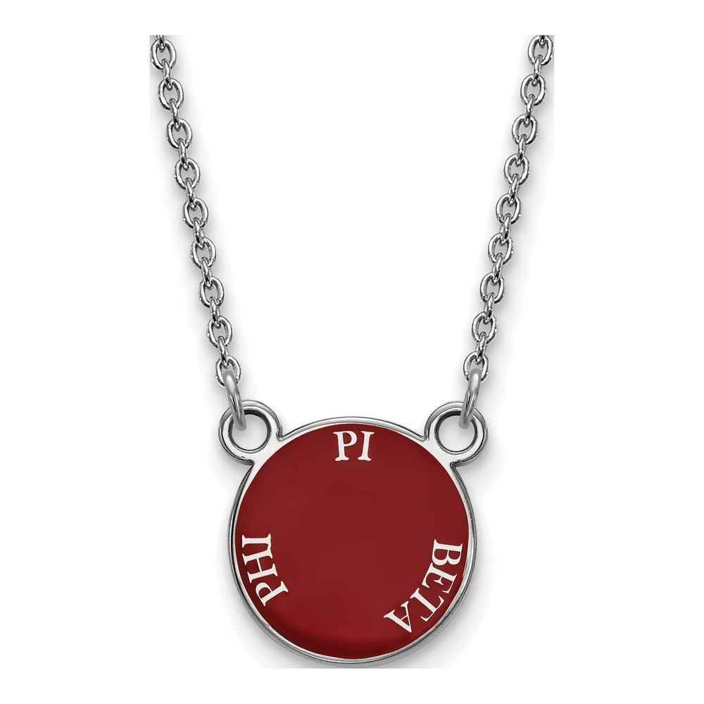 Pi Beta Phi Sterling Silver Small Enamel Necklace