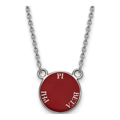 Pi Beta Phi Sterling Silver Small Enamel Necklace