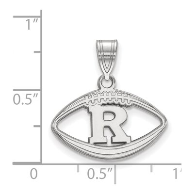 Rutgers University Sterling Silver Medium Football Letter R Pendant – view 2