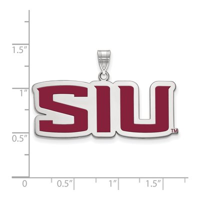 Southern Illinois University Sterling Silver Large SIU Salukis Enameled Pendant – view 2