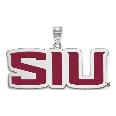 Southern Illinois University Sterling Silver Large SIU Salukis Enameled Pendant