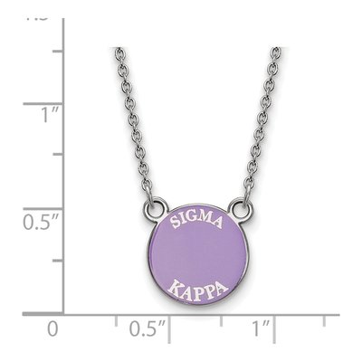 Sigma Kappa Sterling Silver Small Enamel Pendant Necklace – view 2