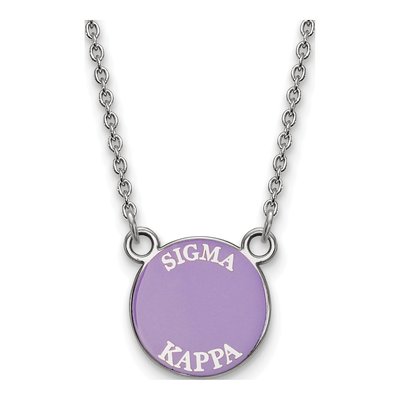 Sigma Kappa Sterling Silver Small Enamel Pendant Necklace