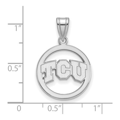 Texas Christian University Sterling Silver Medium TCU Horned Frogs Pendant – view 2