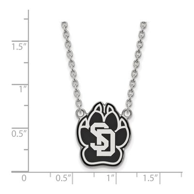 University of South Dakota Sterling Silver Large USD Coyotes Pendant Necklace – view 2