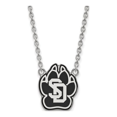 University of South Dakota Sterling Silver Large USD Coyotes Pendant Necklace