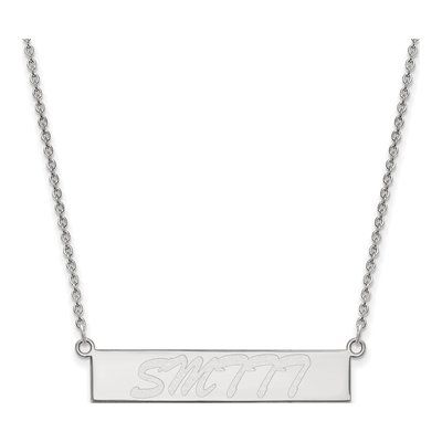 University of Southern Mississippi Sterling Silver USM Miss Small Bar Necklace