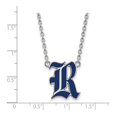 Rice University Sterling Silver Large Letter R Pendant Necklace – view 2