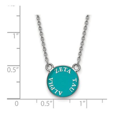 Zeta Tau Alpha Sterling Silver Sorority Text Small Color Enamel Pendant Necklace – view 2