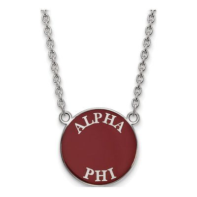 Alpha Phi Sterling Silver Large Sorority Necklace