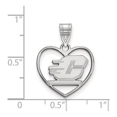 Central Michigan University Sterling Silver Medium CMU Heart Letter C Pendant – view 2