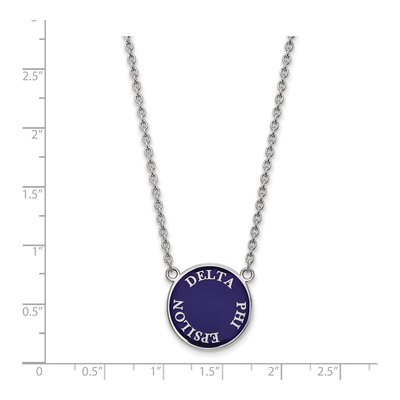 Delta Phi Epsilon Sterling Silver Sorority Text Large Color Enamel Necklace – view 2