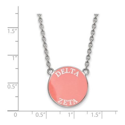 Delta Zeta Sterling Silver Large Sorority Necklace – view 2