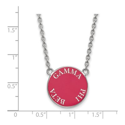 Gamma Phi Beta Sterling Silver Large Enamel Necklace – view 2