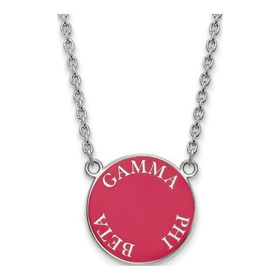 Gamma Phi Beta Sterling Silver Large Enamel Necklace