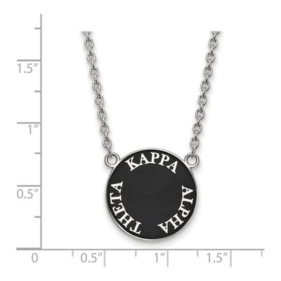 Kappa Alpha Theta Sterling Silver Sorority Text Large Color Enamel Pendant Necklace – view 2