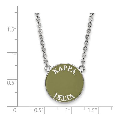Kappa Delta Sterling Silver Large Enamel Necklace – view 2