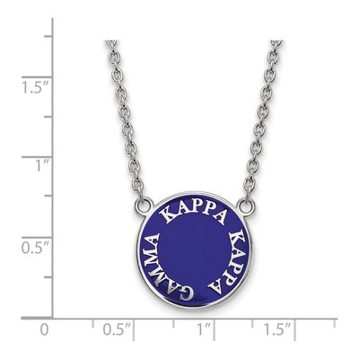Kappa Kappa Gamma Sterling Silver Sorority Text Large Color Enamel Necklace – view 2