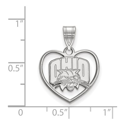 Ohio University Sterling Silver Medium Heart Pendant – view 2