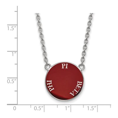 Pi Beta Phi Sterling Silver Large Enamel Necklace – view 2