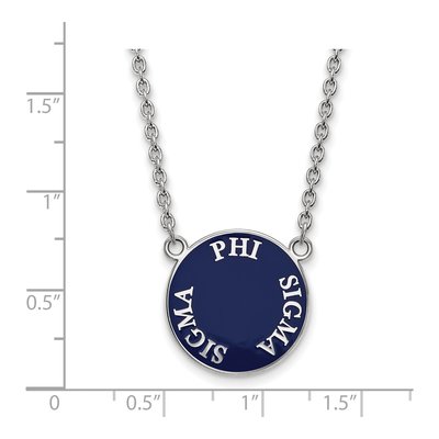 Phi Sigma Sigma Sterling Silver Large Enamel Necklace – view 2
