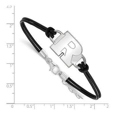 Rutgers University Sterling Silver Small Leather Letter R Bracelet – view 2