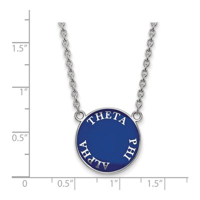 Theta Phi Alpha Sterling Silver Sorority Text Large Color Enamel Necklace – view 2
