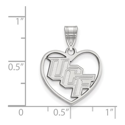 University of Central Florida Sterling Silver Medium UCF Knights Heart Pendant – view 2