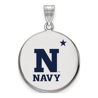 United States Naval Academy Sterling Silver Large US Enamel Pendant