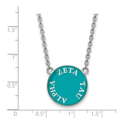 Zeta Tau Alpha Sterling Silver Large Enamel Necklace – view 2