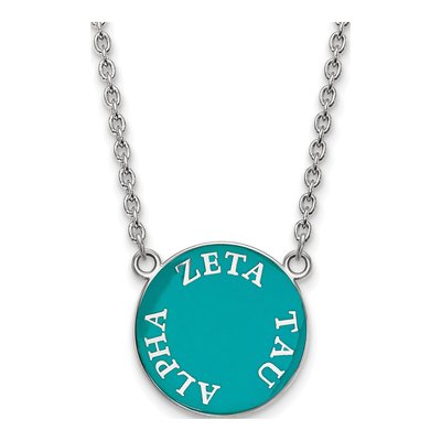 Zeta Tau Alpha Sterling Silver Large Enamel Necklace