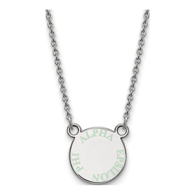 Alpha Epsilon Phi Sterling Silver Extra Small Enamel Necklace