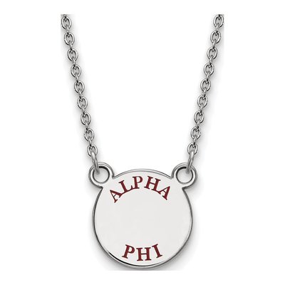 Alpha Phi Sterling Silver Small Sorority Necklace