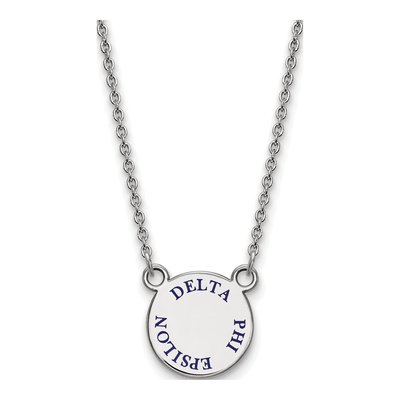 Delta Phi Epsilon Sterling Silver Small Enamel Necklace