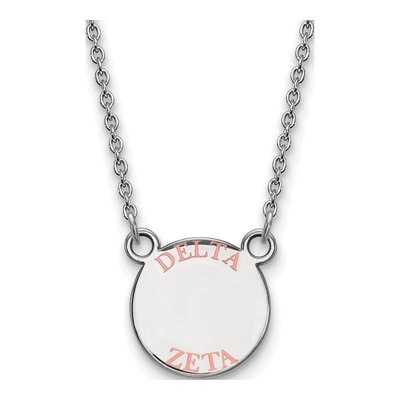 Delta Zeta Sterling Silver Small Enamel Necklace